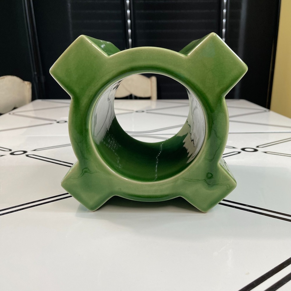 Global Views Tic Tac Toe‎ Wine Bottle Holder Limited Unique Eclectic Green